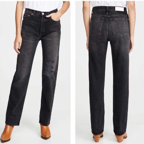 Re/Done Denim - Re/Done Originals High Rise Loose Distressed Jeans